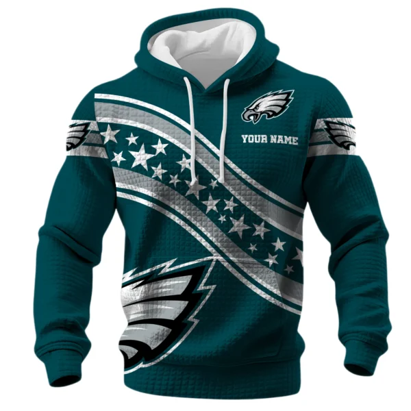 Philadelphia Eagles Waffle Pullover Hoodie Personalize Your Name