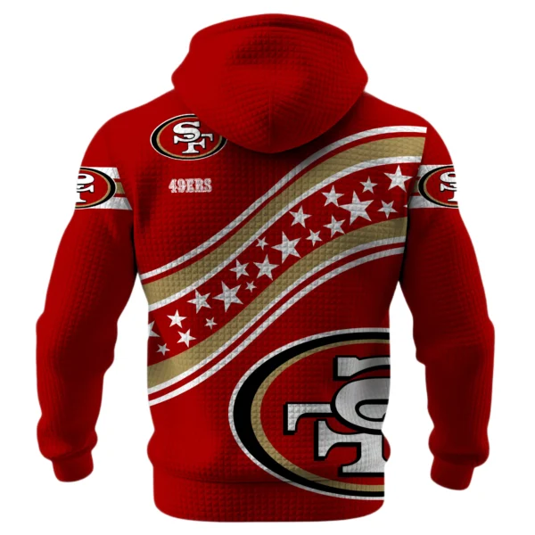 San Francisco 49ers Waffle Pullover Hoodie Personalize Your Name
