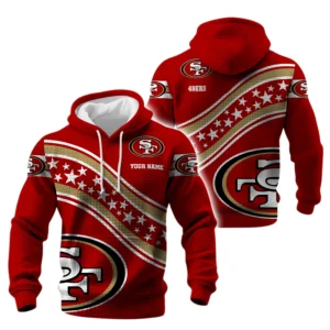 San Francisco 49ers Waffle Pullover Hoodie Personalize Your Name