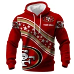 San Francisco 49ers Waffle Pullover Hoodie Personalize Your Name