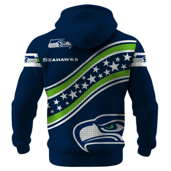 Seattle Seahawks Waffle Pullover Hoodie Personalize Your Name