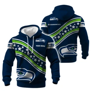 Seattle Seahawks Waffle Pullover Hoodie Personalize Your Name