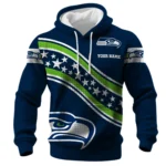 Seattle Seahawks Waffle Pullover Hoodie Personalize Your Name