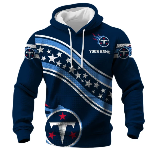 Tennessee Titans Waffle Pullover Hoodie Personalize Your Name