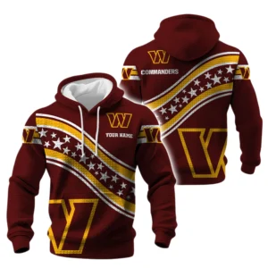 Washington Commanders Waffle Pullover Hoodie Personalize Your Name