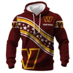 Washington Commanders Waffle Pullover Hoodie Personalize Your Name