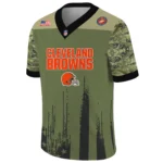 Cleveland Browns x US Marine Corps 250th Anniversary V-Neck Short Sleeve Jersey 3D Limited 2026 Custom Your Name