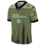 Miami Dolphins x US Marine Corps 250th Anniversary V-Neck Short Sleeve Jersey 3D Limited 2026 Custom Your Name