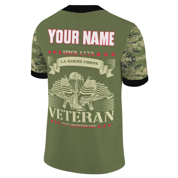 New York Giants x US Marine Corps 250th Anniversary V-Neck Short Sleeve Jersey 3D Limited 2026 Custom Your Name