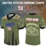New York Giants x US Marine Corps 250th Anniversary V-Neck Short Sleeve Jersey 3D Limited 2026 Custom Your Name