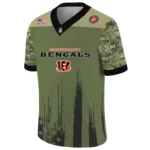 Cincinnati Bengals x US Marine Corps 250th Anniversary V-Neck Short Sleeve Jersey 3D Limited 2026 Custom Your Name