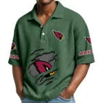 Arizona Cardinals Waffle Polo Shirt Custom Your Name