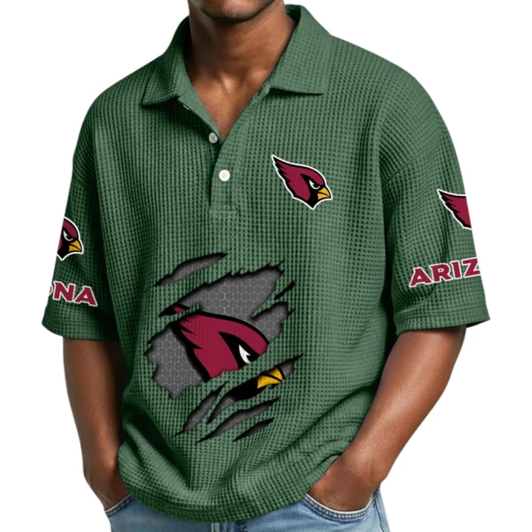 Arizona Cardinals Waffle Polo Shirt Custom Your Name