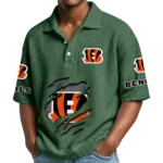 Cincinnati Bengals Waffle Polo Shirt Custom Your Name