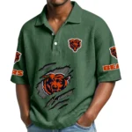 Chicago Bears Waffle Polo Shirt Custom Your Name