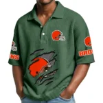 Cleveland Browns Waffle Polo Shirt Custom Your Name