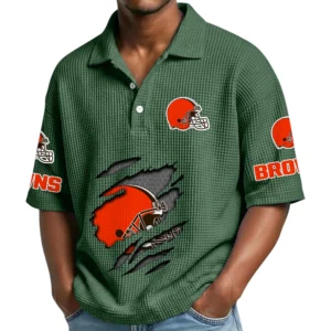 Cleveland Browns Waffle Polo Shirt Custom Your Name