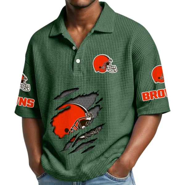 Cleveland Browns Waffle Polo Shirt Custom Your Name