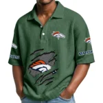 Denver Broncos Waffle Polo Shirt Custom Your Name