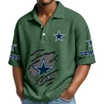 Dallas Cowboys Waffle Polo Shirt Custom Your Name