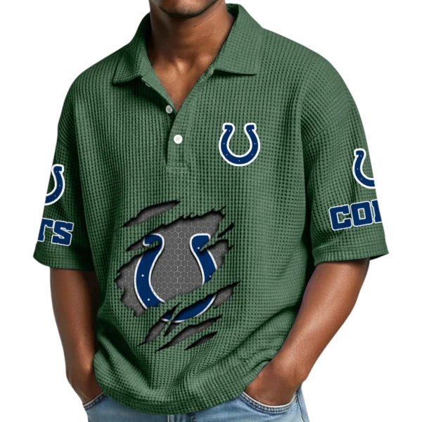 Indianapolis Colts Waffle Polo Shirt Custom Your Name