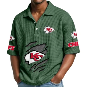 Kansas City Chiefs Waffle Polo Shirt Custom Your Name