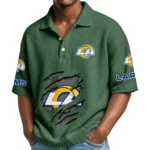Los Angeles Rams Waffle Polo Shirt Custom Your Name