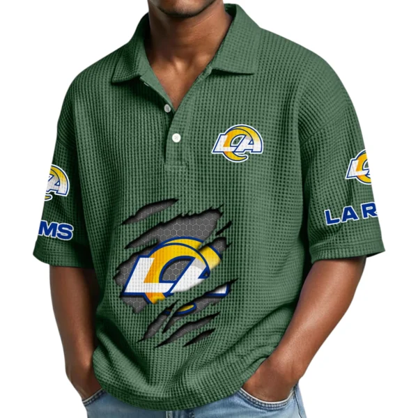 Los Angeles Rams Waffle Polo Shirt Custom Your Name
