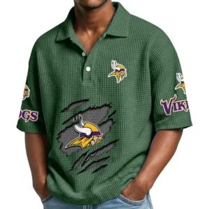 Minnesota Vikings Waffle Polo Shirt Custom Your Name