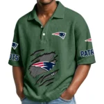 New England Patriots Waffle Polo Shirt Custom Your Name
