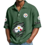 Pittsburgh Steelers Waffle Polo Shirt Custom Your Name