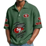 San Francisco 49ers Waffle Polo Shirt Custom Your Name