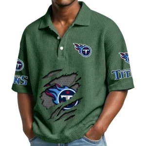 Tennessee Titans Waffle Polo Shirt Custom Your Name