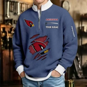 Arizona Cardinals Waffle Sweatshirt Waffle Sweatshirt Quarter-Zip Stand Collar 2026 Limited Personalize Name