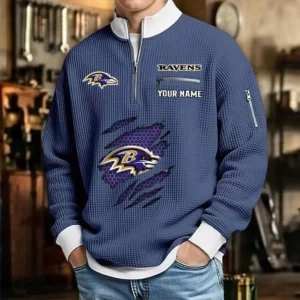 Baltimore Ravens Waffle Sweatshirt Arizona Cardinals Waffle Sweatshirt Waffle Sweatshirt Quarter-Zip Stand Collar 2026 Limited Personalize Name