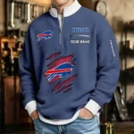 Buffalo Bills Waffle Sweatshirt Quarter-Zip Stand Collar 2026 Limited Personalize Name