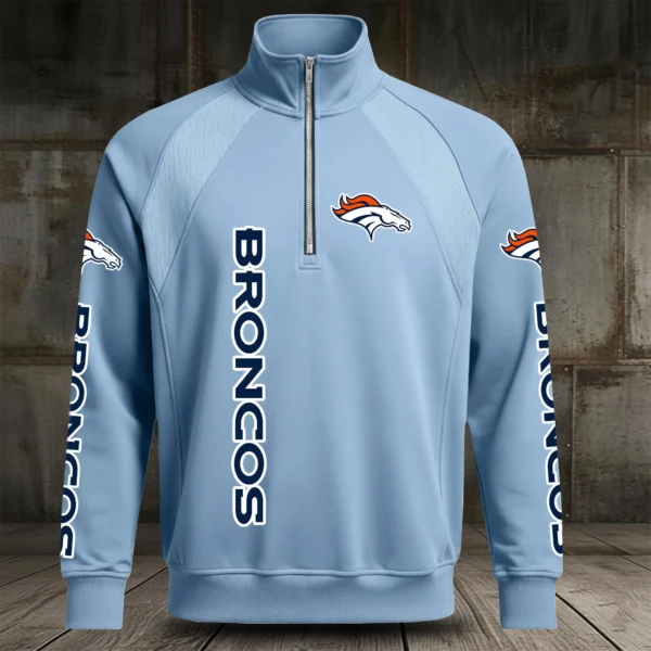 Denver Broncos Half Zip Hoodie Stand Collar New 2026 Limited