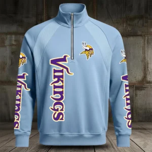Minnesota Vikings Half Zip Hoodie Stand Collar New 2026 Limited