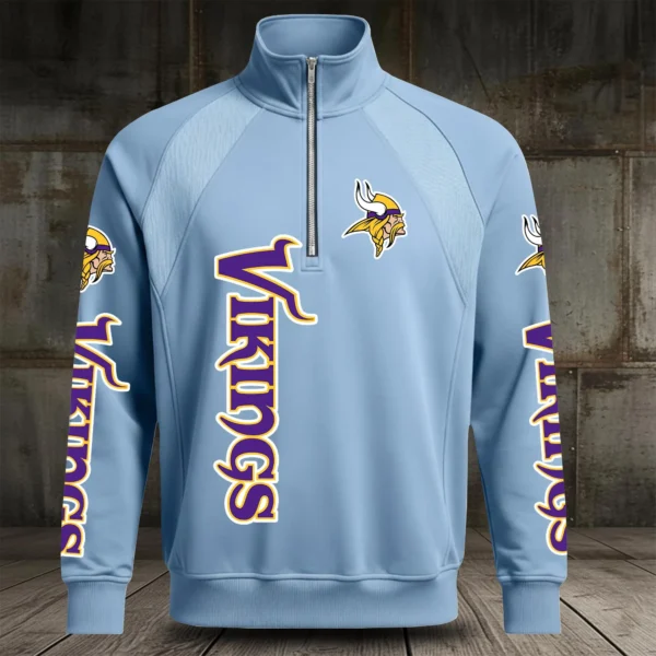 Minnesota Vikings Half Zip Hoodie Stand Collar New 2026 Limited