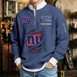 New York Giants Waffle Sweatshirt Quarter-Zip Stand Collar 2026 Limited Personalize Name