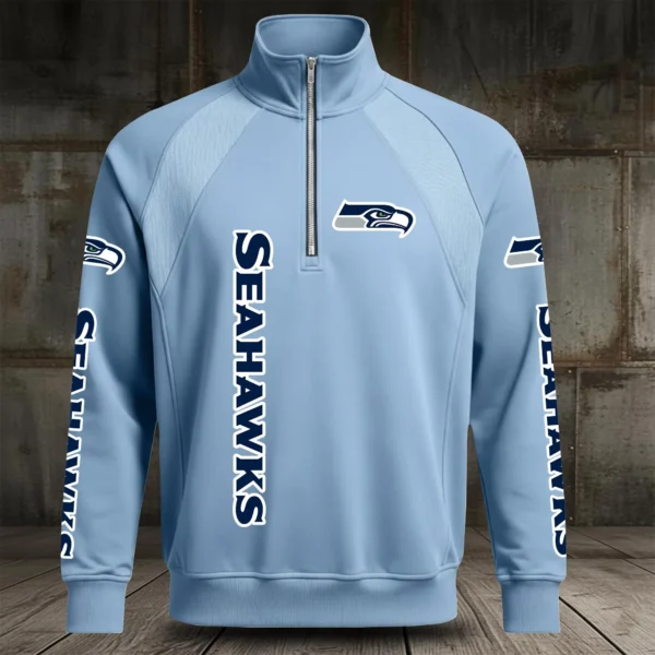 Seattle Seahawks Half Zip Hoodie Stand Collar New 2026 Limited