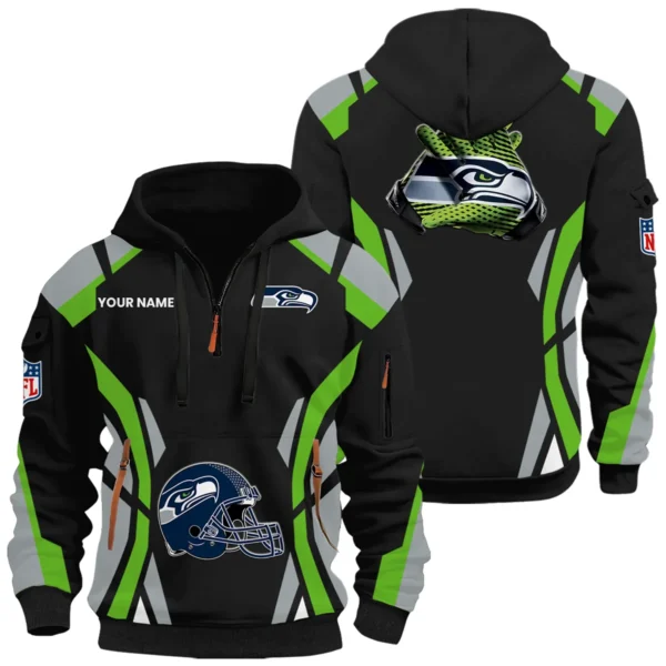 Seattle Seahawks Half Zip Hoodie Full Set 2026 Limited Personalize Name