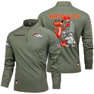 Denver Broncos Quarter Zip Long Sleeve Shirt 2026 Limited Personalize Name