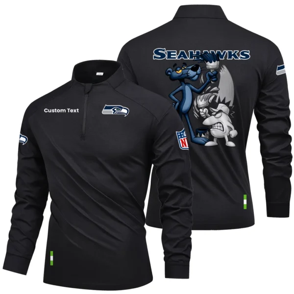 Seattle Seahawks Quarter Zip Long Sleeve Shirt 2026 Limited Personalize Name
