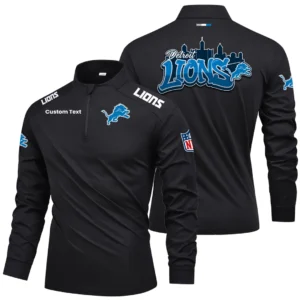 Detroit Lions Quarter Zip Long Sleeve 2026 Limited Graffiti Style For Fans Personalize Name