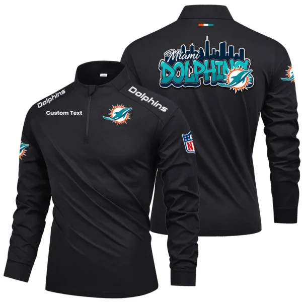 Miami Dolphins Quarter Zip Long Sleeve 2026 Limited Graffiti Style For Fans Personalize Name