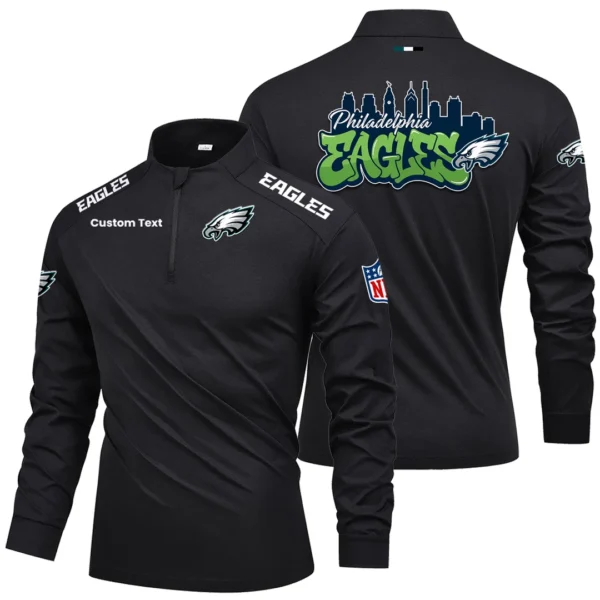 Philadelphia Eagles Quarter Zip Long Sleeve 2026 Limited Graffiti Style For Fans Personalize Name