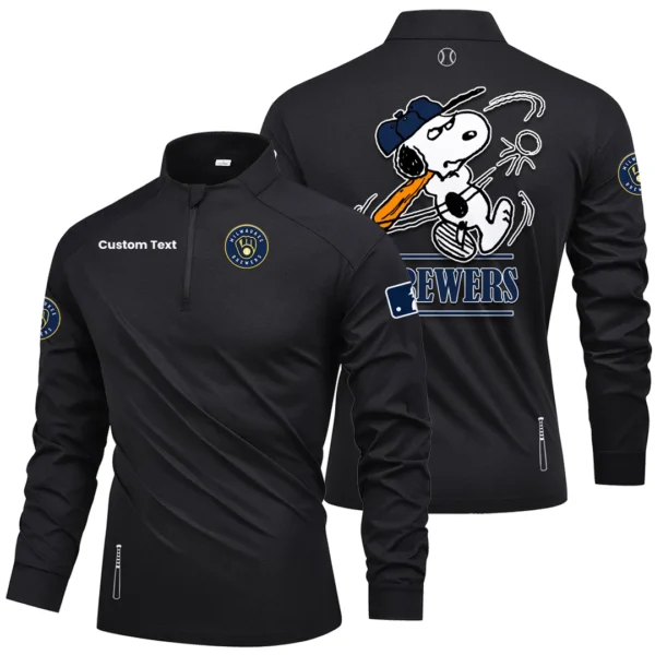 Milwaukee Brewers Quarter Zip Long Sleeve Shirt New 2026 Limited Personalize Name