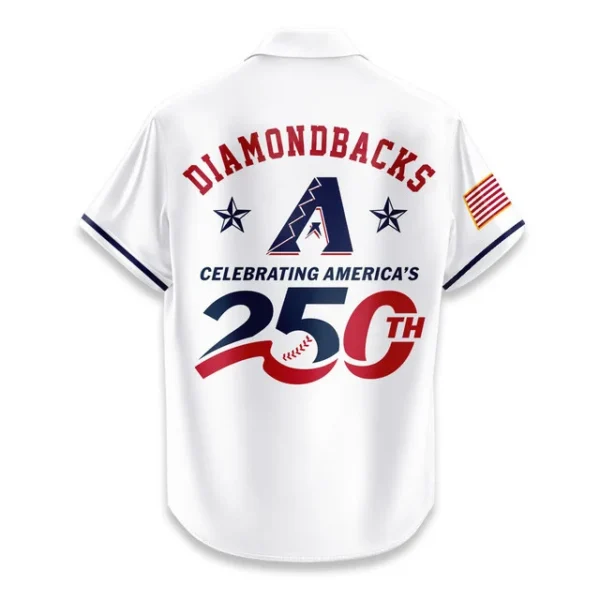 Arizona Diamondbacks Hawaiian Shirt 2026 Limited Edition America’s 250th Anniversary USA Flag Premium Crinkle Textured