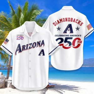 Arizona Diamondbacks Hawaiian Shirt 2026 Limited Edition America’s 250th Anniversary USA Flag Premium Crinkle Textured